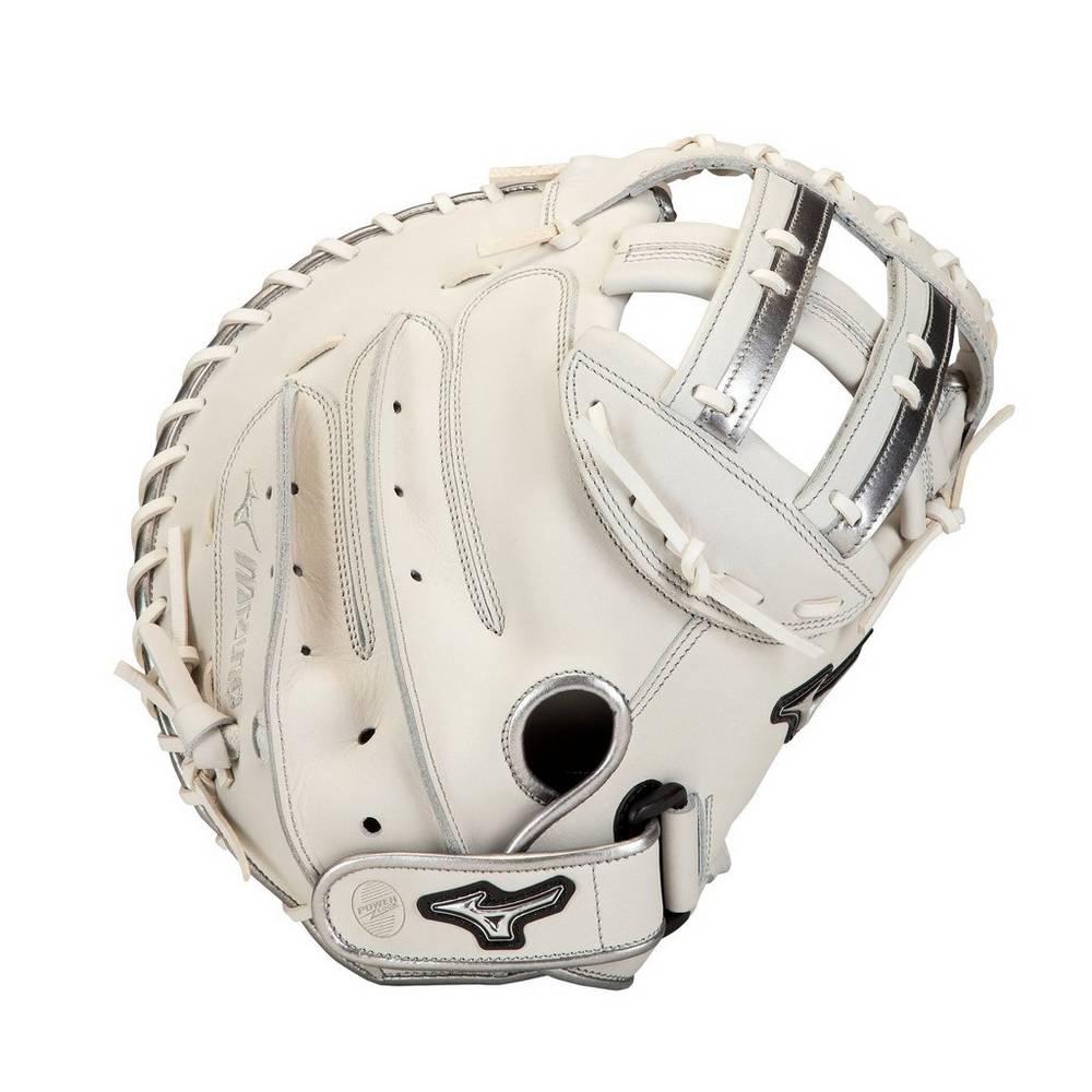 Catchers Mitt Mizuno Softball MVP Prime SE Fastpitch 34" - Mulher - Branco/Prateadas - GTPSE3517